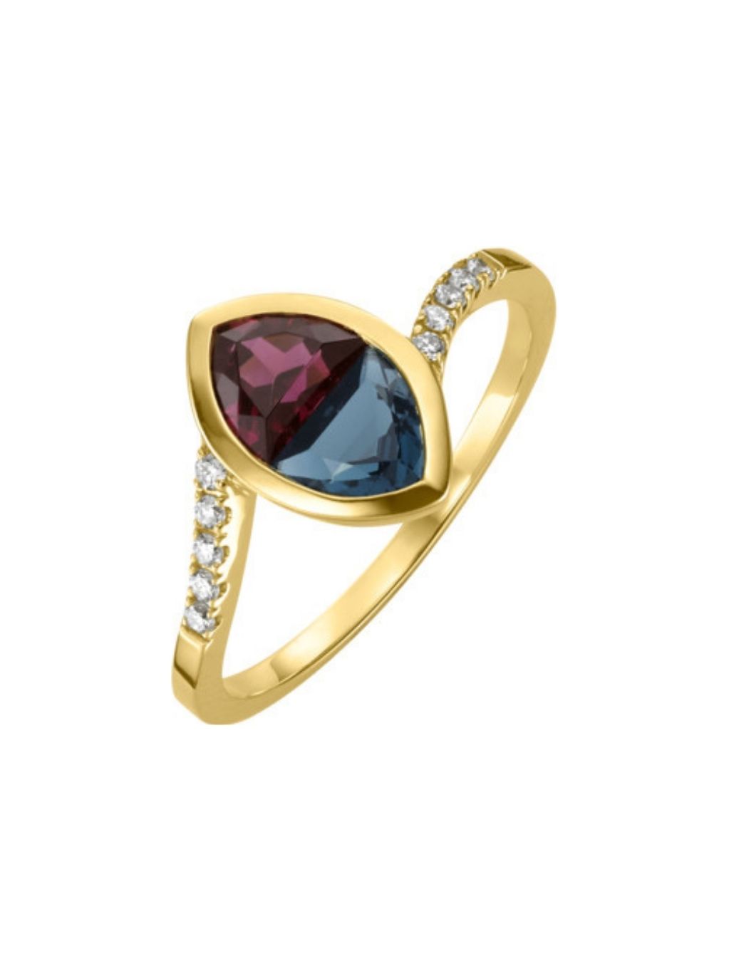 Produktbild von Ring / Gold 585 / Blautopas Multicolor 60