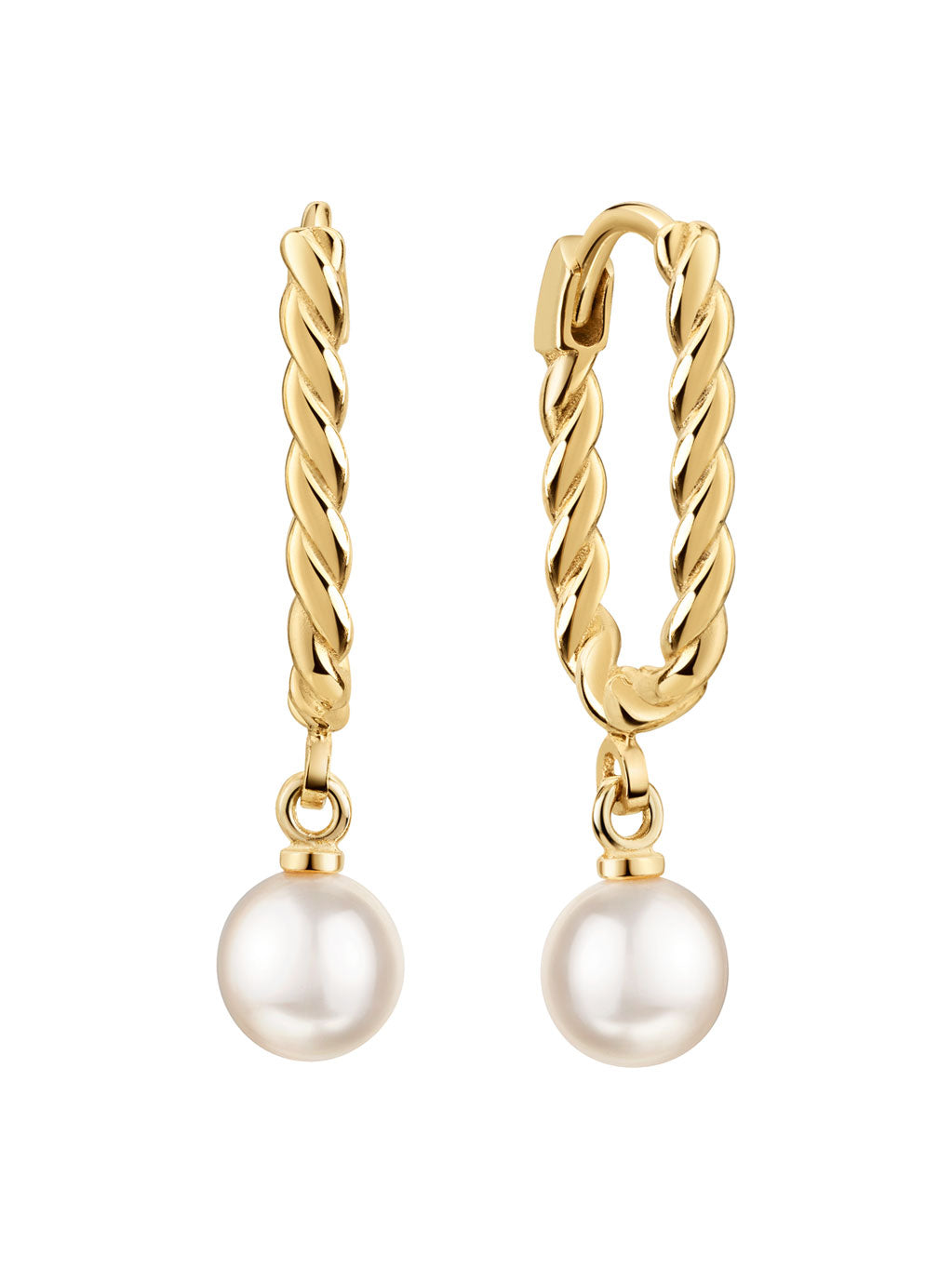 Produktbild von Creolen / Gold 585 / Perle Weiß