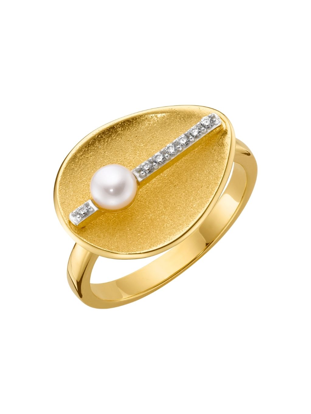 Produktbild von Ring / Silber 925 / Perle Gelbgold 58