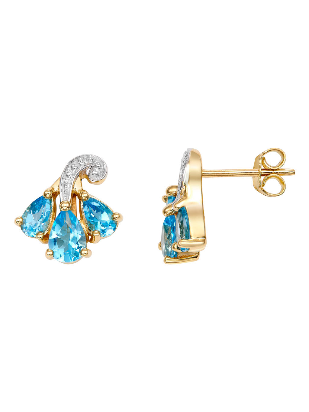 Produktbild von Ohrringe / Gold 585 / Blautopas Blau