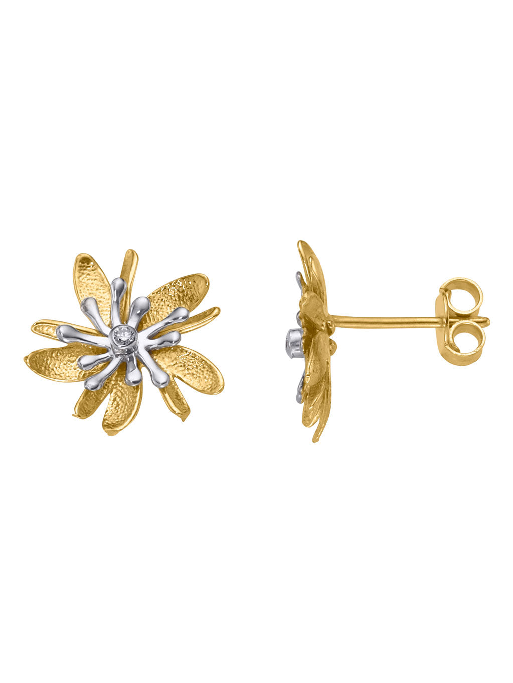 Produktbild von Ohrstecker / Gold 585 / Brillant Bicolor