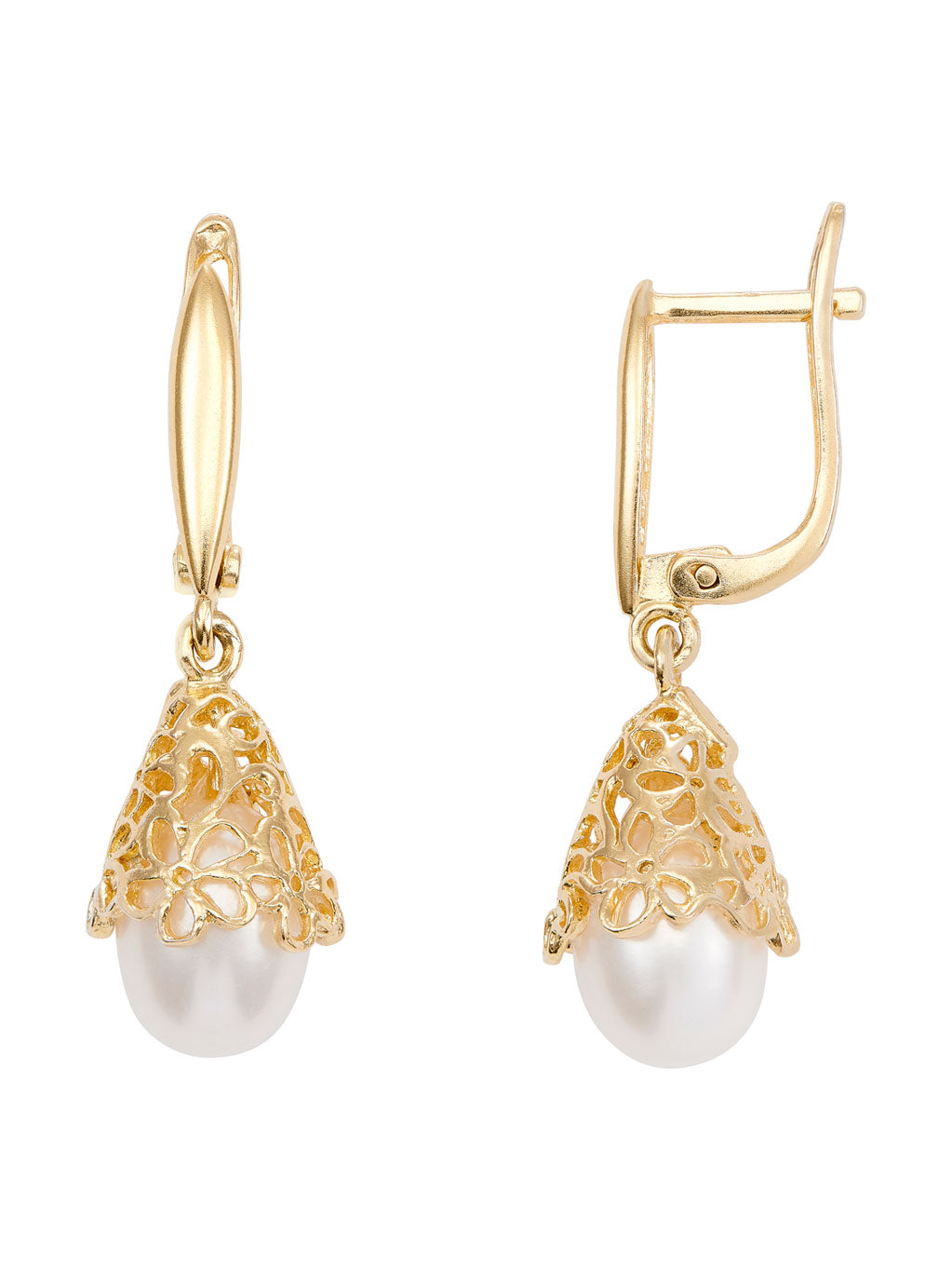 Produktbild von Ohrringe / Silber 925 / Perle Gelbgold