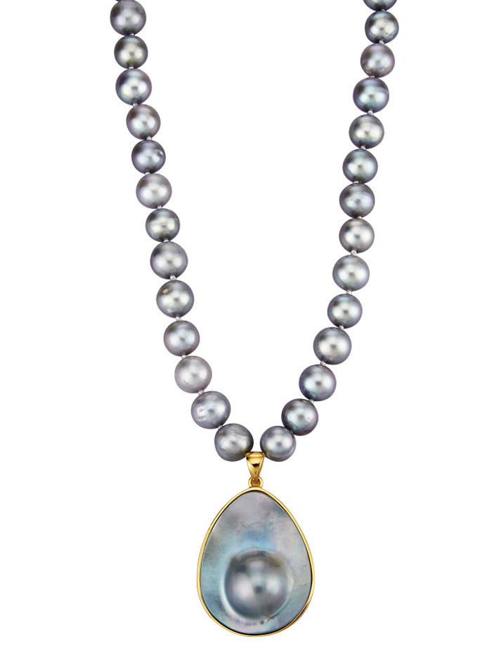Produktbild von Collier / Silber 925 / Perle Grau Ohne Größe